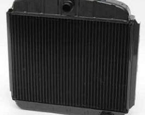 Chevy Desert Cooler Optima Radiator, Copper Core, For Cars With Manual Transmission, V8, U.S. Radiator, 1955-1957