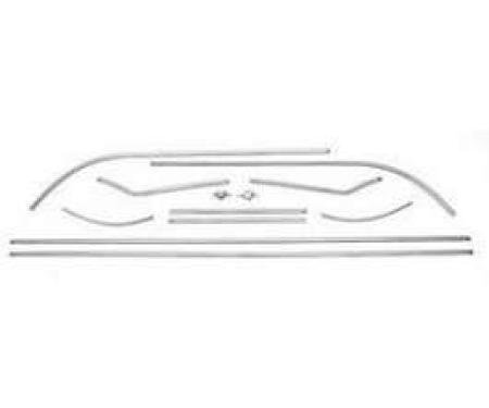 Chevy Interior Door & Side Panel Trim Set, Stainless Steel, Convertible, 1955