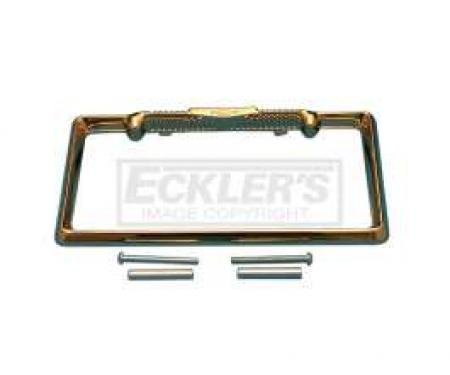 Chevy License Plate Frame, Gold, 1957