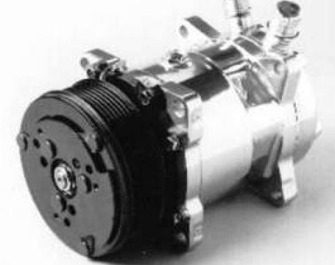 Chevy Air Conditioning Compressor, Chrome, Sanden 508, 134A,Serpentine System, 1955-1957