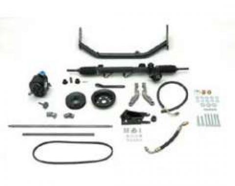 Chevy Rack & Pinion Steering Kit, Mega, With Stock Steering Column, Small Block, 1955-1957