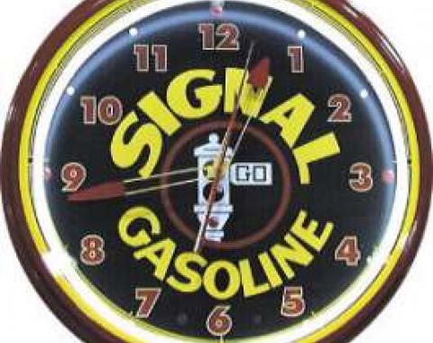 Neon Clock, Signal Gasoline, 20 Inch