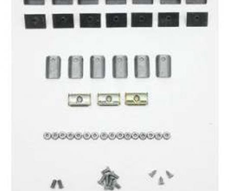 Chevy Beltline Molding Clip Set, Stainless Steel, Lower, 4-Door Wagon, 210 & Bel Air, 1955-1957