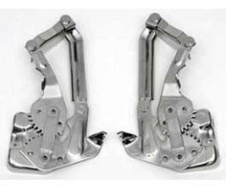 Chevy Hood Hinges, Polished, Stainless Steel, 1955-1956