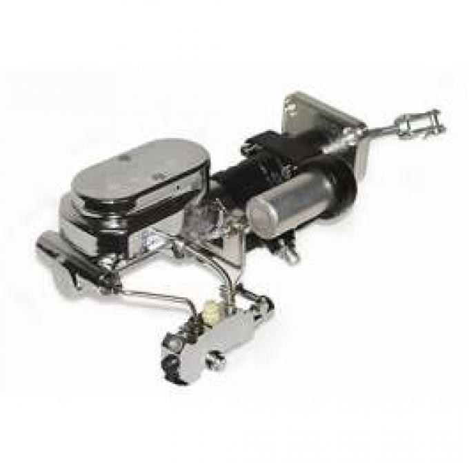 Chevy Brake Booster, Hydroboost, With Chrome Dual Master Cylinder With Chrome Proportioning Valve, 1955-1957