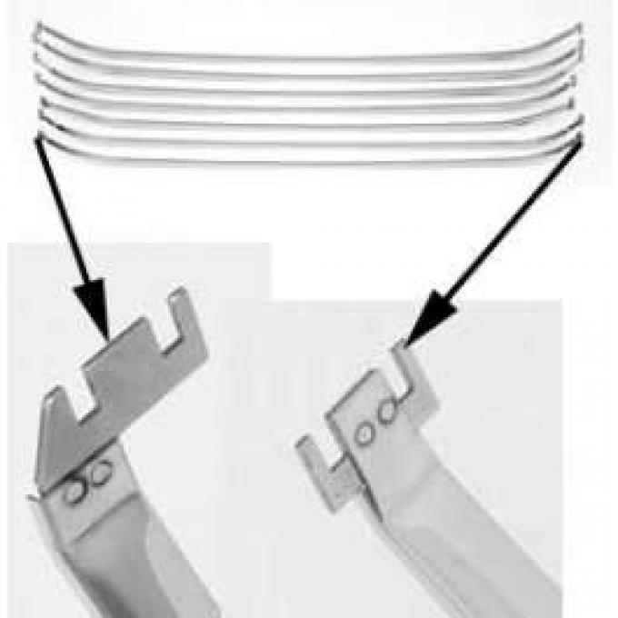 Chevy Headliner Bows, Nomad, Stainless Steel, 1955-1957