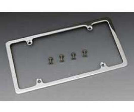 Chevy License Plate Frame, Polished, Billet Aluminum, 1955-1957