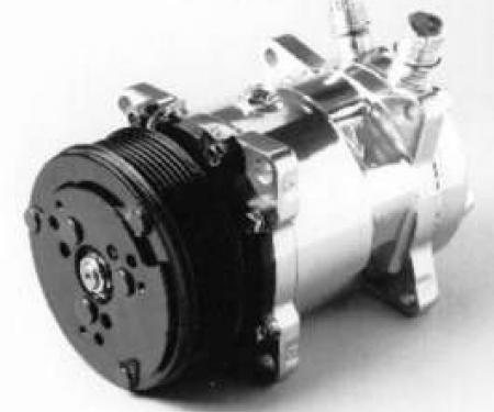 Chevy Air Conditioning Compressor, Chrome, Sanden 508, 134A,Serpentine System, 1955-1957