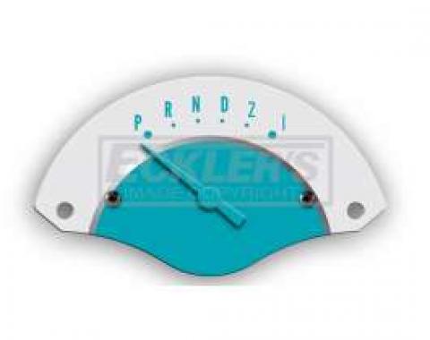 Chevy Classic Instruments Shifter Indicator, For 3-Speed Automatic Transmission, White Face With Turquoise Needle, 1955-1956