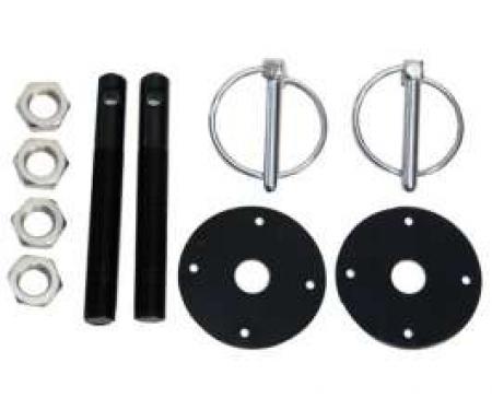 Aluminum Hood Pin Kit, Black