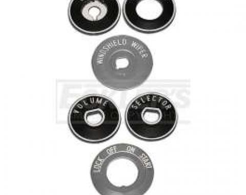 Chevy Dash Bezel Indicator Set, 150 & 210, With Chrome Backing, 1955-1956