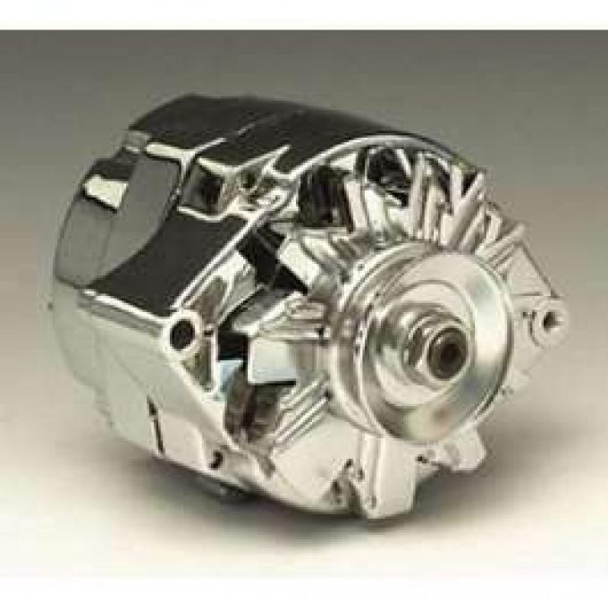 Chevy Alternator, 70 Amp, With Internal Regulat or, Chrome, 1955-1957