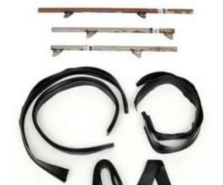 Chevy Side Glass Setting Kit, With Channels, 4-Door Sedan &Wagon, 1955-1957