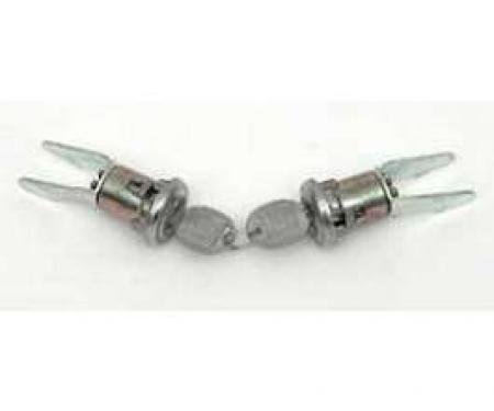 Chevy Door Locks, With Late Style Keys, 2-Door Hardtop & Convertible, 2 & 4-Door Sedan, 1956-1957