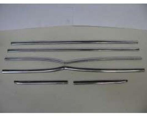 Chevy Used Original Restored Stainless Steel Beltline Moldings, 210 4-Door Sedan, 1955-1957