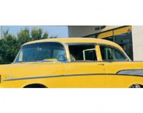 Chevy Vent Window Delete Glass Set, Tinted, 2-Door Sedan, 1955-1957
