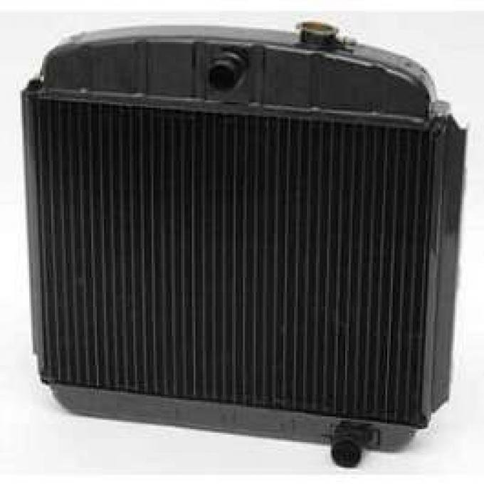 Chevy Desert Cooler Optima Radiator, Copper Core, For Cars With Manual Transmission, V8, U.S. Radiator, 1955-1957