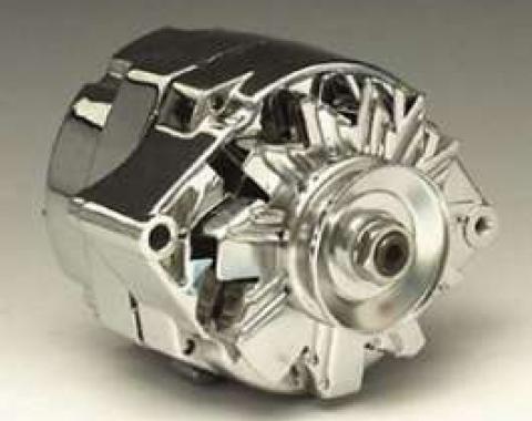 Chevy Alternator, 70 Amp, With Internal Regulat or, Chrome, 1955-1957