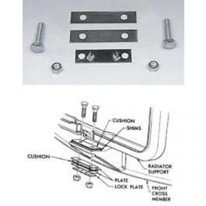 Chevy Radiator Support Mounting Kit, 1955-1957