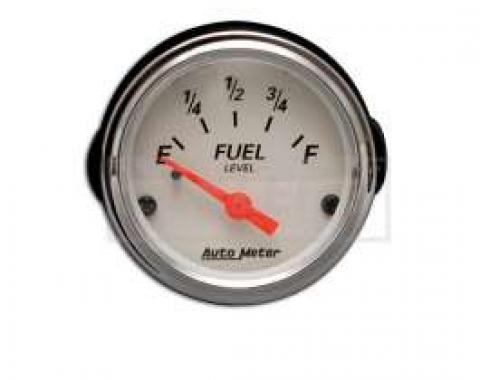 Chevy Custom Fuel Gauge, With White Face & Orange Needles, AutoMeter, 1955-1957
