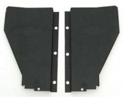 Chevy Radiator Filler Panels, Carbon Steel, With Bowtie, For CCI Tubular Core Support, 1956