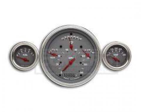 Chevy Classic Instruments Update Gauge Kit, With Gray Faces& White Numbers, Red Needles, 1957