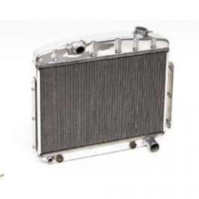 Chevy Radiator, Polished Aluminum, 6-Cylinder Position, Griffin HP Series, 1957