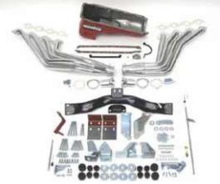 Chevy Big Block Mark IV Installation Kit, Deluxe, Manual Transmission, With Silver Ceramic Coated Headers, 1955-1957