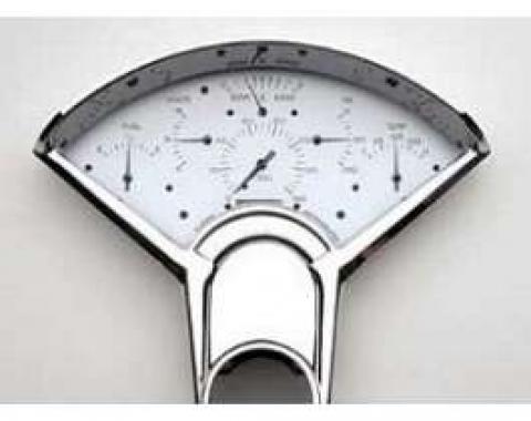 Chevy Classic Instruments Updated Gauge Kit, With White Face & Black Numbers, Needles, 1955-1956