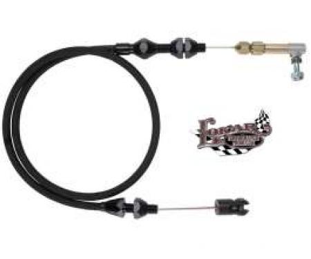 Chevy Throttle Cable Assembly, LS1 & Ramjet, 36 long, Hi Tech Lokar, Black Stainless Steel, 1955-1957