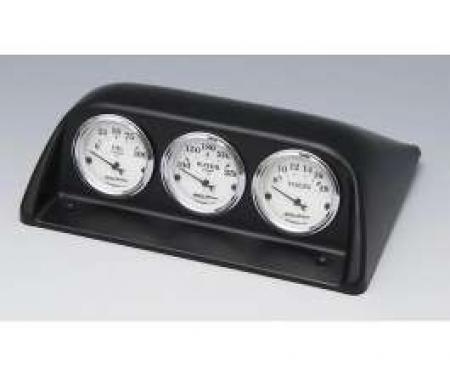 Chevy Gauge Pod Kit, With White Face Gauges & Black Vintage Needles, 1957