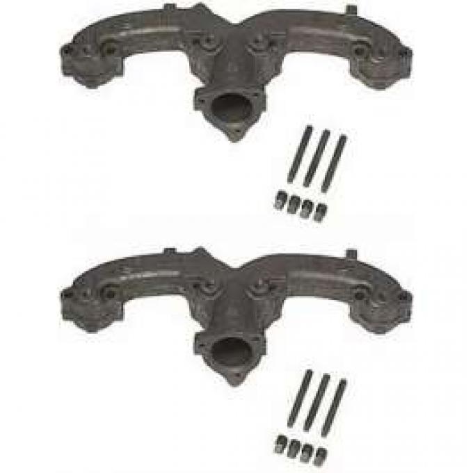 Chevy Exhaust Manifolds, Rams Horn, Small Block, 2, 1955-1957