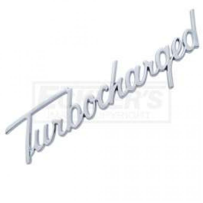 Chevy Turbocharged Script Emblem, Chrome, 1955-1957