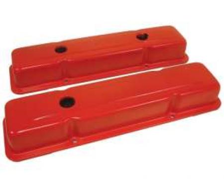 Chevy Small Block Valve Covers, OEM Style, Orange, 1958-1986