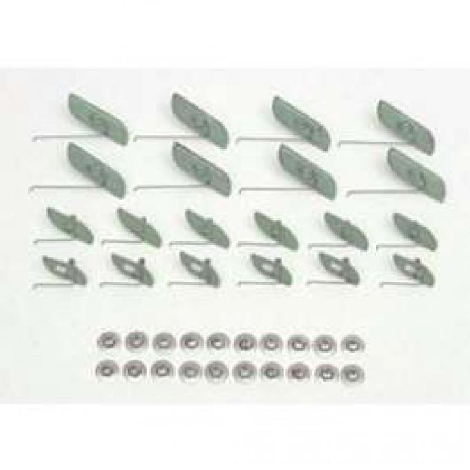 Chevy Quarter Panel Molding Clip Set, Stainless Steel, Bel Air, 1955