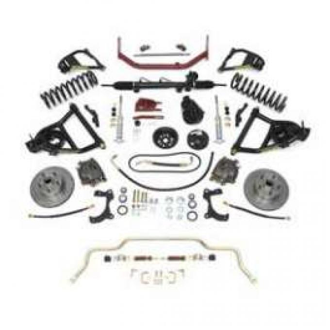 Chevy Complete Independent Front Suspension Kit, Small Block, With 2 Lowering Coil Springs, 1955-1957