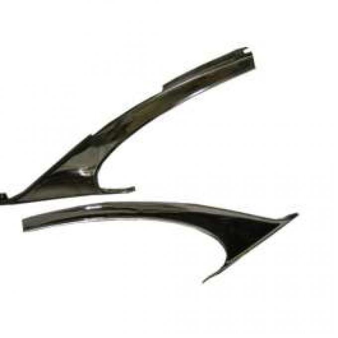 Chevy Dog Leg Stainless Moldings, 2-Door BelAir Hardtop, Used, 1955-1957