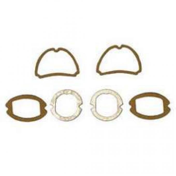 Chevy Parking Light, Taillight & Back-Up Light Lens Gasket Set, 1957