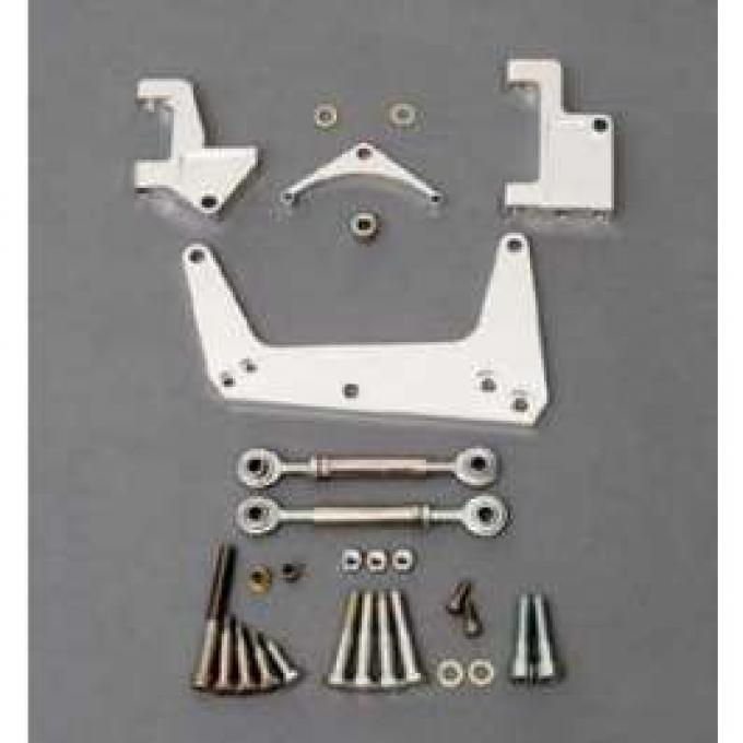 Chevy Air Conditioning & Alternator Bracket, Polished, Small Block, With Short Water Pump, 1955-1957