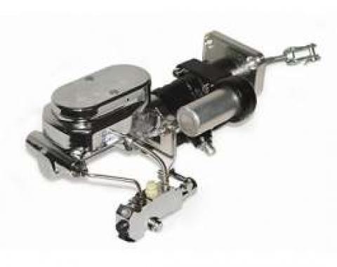 Chevy Brake Booster, Hydroboost, With Chrome Dual Master Cylinder With Chrome Proportioning Valve, 1955-1957