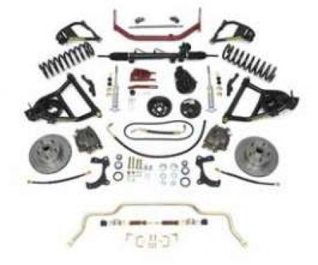 Chevy Complete Independent Front Suspension Kit, Small Block, With 2 Lowering Coil Springs, 1955-1957