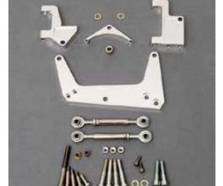 Chevy Air Conditioning & Alternator Bracket, Polished, Small Block, With Short Water Pump, 1955-1957