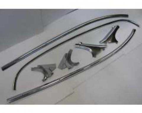 Chevy Headliner Stainless Steel Trim Set, Used, 2-Door Hardtop, 1955-1957