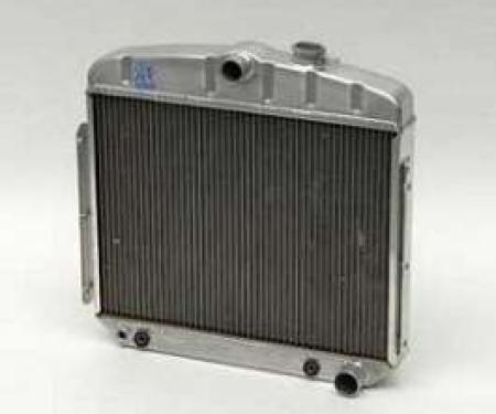Chevy Radiator, Aluminum, 6-Cylinder Position, Griffin Pro Series, 1955-1956