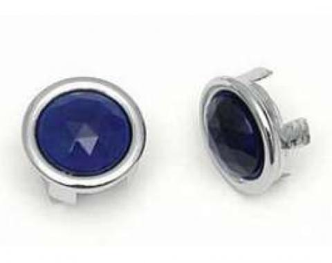 Chevy Glass Blue Dots, With Chrome Bezels, 1955-1957