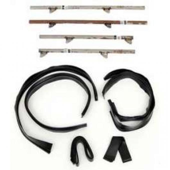 Chevy Side Glass Setting Kit, With Channels, 4-Door Sedan &Wagon, 1955-1957