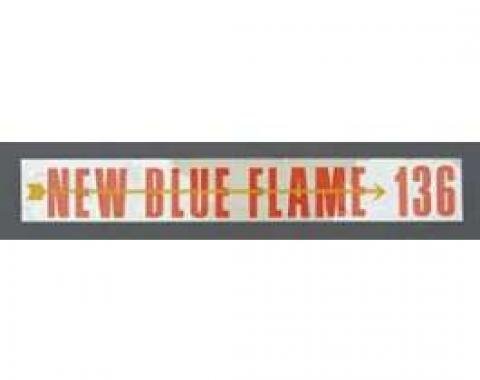 Chevy Valve Cover Decal, 6-Cylinder, Blue Flame 136, 1955