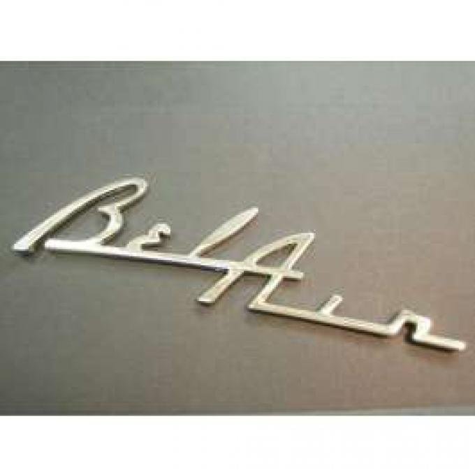 Chevy Speaker Script Emblem, Bel Air, Chrome, 1955-1956