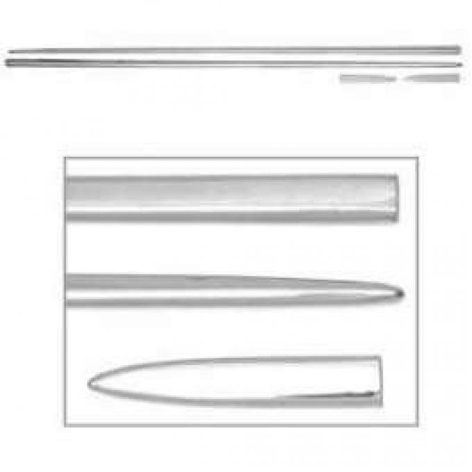 Chevy Side Molding Set, Stainless Steel, 2-Door Sedan & Wagon, 210, 1955