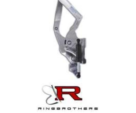 Chevy Hood Hinges, Billet Aluminum, Natural Finish, Solid, 1957